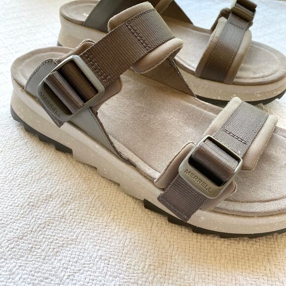 Merrell‎ Women’s Alpine Cush Slide Sandals Brindle Comfort Adventure Slides - Picture 4 of 12